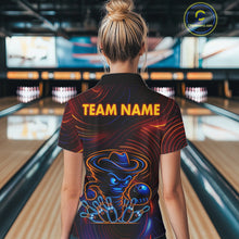 Load image into Gallery viewer, Funny Neon Tornado Pin Bowling Shirt For Women Custom Bowling Team Jersey Polo &amp; 1/4 Zip TDM6148