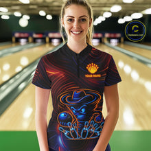 Load image into Gallery viewer, Funny Neon Tornado Pin Bowling Shirt For Women Custom Bowling Team Jersey Polo &amp; 1/4 Zip TDM6148