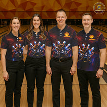 Load image into Gallery viewer, Funny Neon Bowling Jersey For Men Custom Bowling Shirt Polo &amp; Quarter Zip, Bowling Team Outfit TDM6149