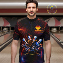 Load image into Gallery viewer, Funny Neon Bowling Jersey For Men Custom Bowling Shirt Polo &amp; Quarter Zip, Bowling Team Outfit TDM6149