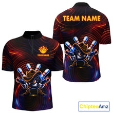 Load image into Gallery viewer, Funny Neon Bowling Jersey For Men Custom Bowling Shirt Polo &amp; Quarter Zip, Bowling Team Outfit TDM6149