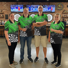 Load image into Gallery viewer, Green Black Grunge Dart Shirts For Men Custom Dart Jersey With Pocket Option TDM6382