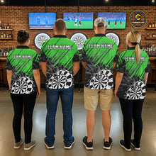 Load image into Gallery viewer, Green Black Grunge Dart Shirts For Men Custom Dart Jersey With Pocket Option TDM6382