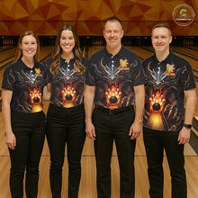 Load image into Gallery viewer, Personalized Dragon Bowling Jersey For Women Custom Fire Bowling League Team Shirt Polo &amp; 1/4 Zip TDM6386