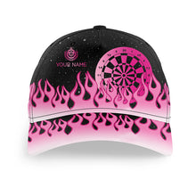 Load image into Gallery viewer, Pink Dartboard Fire Flame Darts Cap Custom Adjustable 3D Baseball Darts Hats Gifts For Darts Player TDM1661