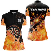 Load image into Gallery viewer, Orange Darts Arrow Thunder Lighting 3D Darts Polo &amp; Quarter-Zip Shirts For Women Custom Darts Jerseys TDM1667