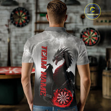Load image into Gallery viewer, Red Custom Lightning Dragon Dart Shirts For Men – Strike Darts Team Jerseys Polo &amp; Quarter Zip TDM4059