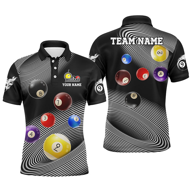 Personalized Funny Billiard Balls Multicolor 3D Full Printing Polo Shirts For Men, Billiard Lover TDM0183