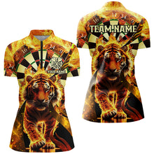 Load image into Gallery viewer, Personalized Darts Board Fire Flame 3D Tiger Custom Darts Shirts For Women Team League Darts Jerseys TDM2561