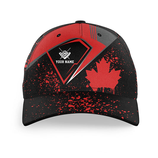 Personalized Billiard Canadian Leaf Vintage Style Caps For Men Women, Custom Canada Billiard Gifts Hats TDM0405