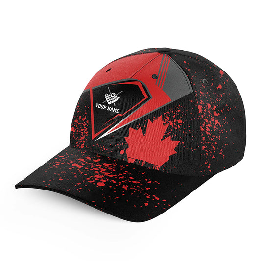 Personalized Billiard Canadian Leaf Vintage Style Caps For Men Women, Custom Canada Billiard Gifts Hats TDM0405