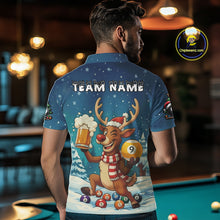 Load image into Gallery viewer, Funny Christmas Reindeer Beer Billiard Shirt For Men Custom 8 &amp; 9 Ball Xmas Pool Team Jersey TDM5061