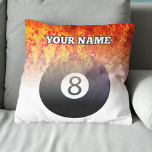 Load image into Gallery viewer, Customized 8 Ball Pool Fire Pillow, Unique Billiard Throw Pillows Design TDM0806
