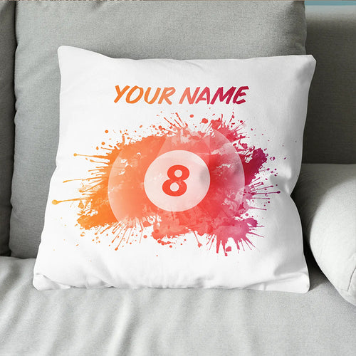 Customized 8 Ball Pool Painted Pillow, Billiard Throw Pillows Gifts TDM0809