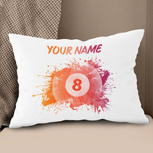 Load image into Gallery viewer, Customized 8 Ball Pool Painted Pillow, Billiard Throw Pillows Gifts TDM0809