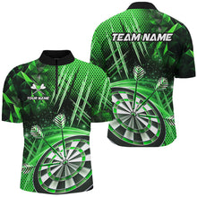 Load image into Gallery viewer, Personalized 3D Glitter Men Darts Shirts Custom Team Dart League Shirts Dart Jerseys |Green TDM3284