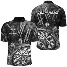 Load image into Gallery viewer, Personalized 3D Glitter Men Darts Shirts Custom Team Dart League Shirts Dart Jerseys |Grey TDM3285