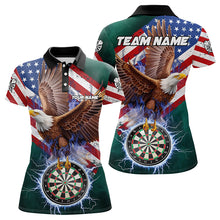 Load image into Gallery viewer, Personalized American Flag Eagle Dart Shirts For Women Custom Dart Board Lightning Dart Jerseys TDM3288