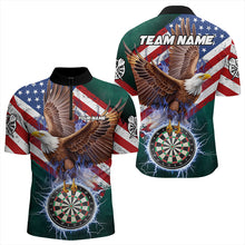 Load image into Gallery viewer, Personalized American Flag Eagle Dart Shirts For Men Custom Dart Board Lightning Dart Jerseys TDM3288