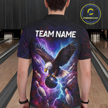Load image into Gallery viewer, Custom Colorful Thunder Lightning Eagle Bowling Shirt For Men, Bowling Team Jersey Polo &amp; 1/4 Zip TDM6158