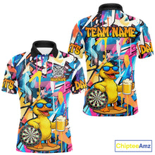 Load image into Gallery viewer, Funny Duck Colorful Graffiti Darts Shirt For Men Custom Darts Team Jersey Polo &amp; 1/4 Zip TDM6396