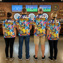Load image into Gallery viewer, Funny Duck Colorful Graffiti Darts Shirt For Men Custom Darts Team Jersey Polo &amp; 1/4 Zip TDM6396