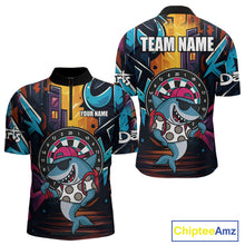 Load image into Gallery viewer, Funny Shark Colorful Graffiti Style Custom Dart Shirts For Men, Dart Team Jersey Best Darts Outfit TDM4423