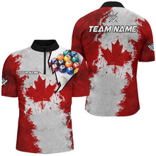 Load image into Gallery viewer, Personalized Canadian Leaf Billiard Balls Pool Shirts For Men, Patriotic Canada Billiard Jerseys TDM2570