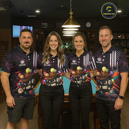 Funny 8 Ball Pool Graffiti Style Billiard Shirt For Men Custom Billiard Team Jersey Outfit TDM5548