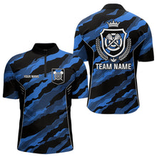 Load image into Gallery viewer, Blue Camo Darts Shirts With Pocket Option For Men Custom Darts Team Jersey TDM3786