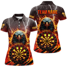 Load image into Gallery viewer, Personalized Darts Board Fire Flame Eagle 3D Darts Shirts For Women, Team League Darts Jersey Attire TDM1685
