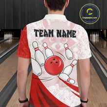 Load image into Gallery viewer, Custom Red Funny Raccoon Bowling Jersey For Men Custom Bowling Shirts Team Polo &amp; Quarter Zip TDM6592