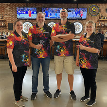 Load image into Gallery viewer, Grunge Colorful Paint Men Dart Shirts With Pocket Custom Darts Team Jersey TDM1894