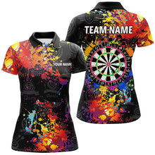 Load image into Gallery viewer, Personalized Dartboard Colorful Paint Custom Black Darts Shirts For Women, Grunge Style Darts Jerseys TDM1894