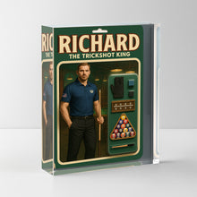 Load image into Gallery viewer, The Trickshot King Toy Box Acrylic Plate Custom Name And Face For Billiard Player TDM4251