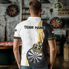 Load image into Gallery viewer, Personalized Dartboard Crown Gold Darts Shirt For Men Custom Darts Team Jersey Polo &amp; 1/4 Zip TDM4653
