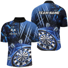 Load image into Gallery viewer, Personalized 3D Glitter Men Darts Shirts Custom Team Dart League Shirts Dart Jerseys |Blue TDM2580