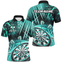 Load image into Gallery viewer, Personalized 3D Glitter Men Darts Shirts Custom Team Dart League Shirts Dart Jerseys |Turquoise TDM2581
