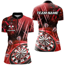 Load image into Gallery viewer, Personalized 3D Glitter Women Darts Shirts Custom Team Name Dart League Shirts Dart Jerseys |Red TDM2582