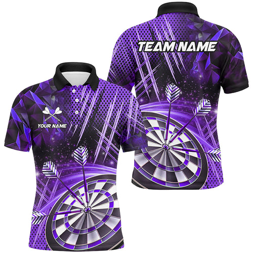 Personalized 3D Glitter Men Darts Shirts Custom Team Dart League Shirts Dart Jerseys |Purple TDM2583