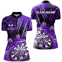 Load image into Gallery viewer, Personalized 3D Glitter Women Darts Shirts Custom Team Dart League Shirts Dart Jerseys |Purple TDM2583