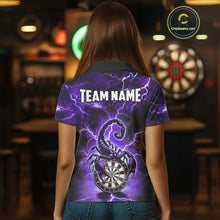 Load image into Gallery viewer, Purple Thunder Lightning Scorpion Darts Polo &amp; 1/4 Zip For Women Custom Darts League Team Jersey TDM4865