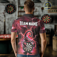Load image into Gallery viewer, Red Lightning Thunder Scorpion Darts Shirt Polo &amp; 1/4 Zip For Men Custom Darts League Team Jersey TDM4866