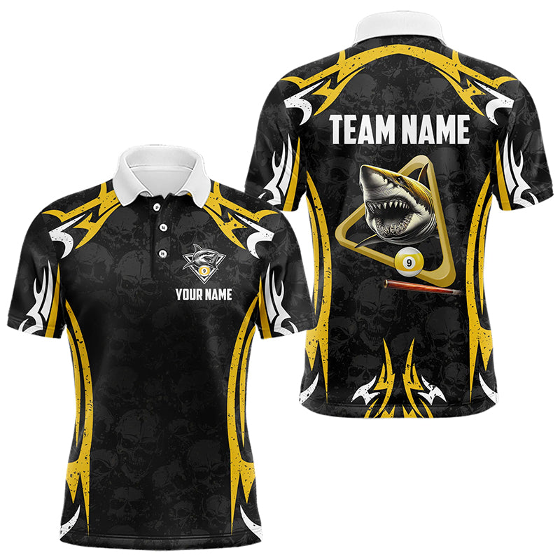 Personalized Shark 9 Ball Pool Skull Pattern Billiard Shirt For Men Custom 9 Ball Billiard Jerseys TDM3304