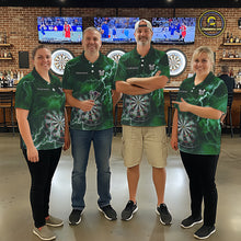 Load image into Gallery viewer, Custom Lightning Green Darts Shirt With Pocket Option For Men, Darts Jersey TDM5553