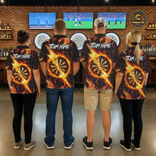 Load image into Gallery viewer, Personalized Dartboard Fire Flame Gold Thunder Men's Darts Shirt Custom Darts Team Jersey TDM5556