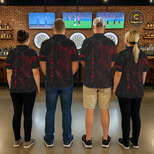Load image into Gallery viewer, Black And Red Funny Skeleton Darts Polo &amp; 1/4 Zip Custom Darts Shirt For Men Darts Team Jersey TDM5800