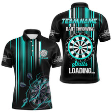 Load image into Gallery viewer, Turquoise Throwing Skills Loading Custom Dart Shirt For Men, Pocket Option TDM3789