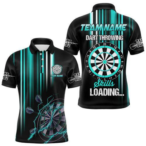 Turquoise Throwing Skills Loading Custom Dart Shirt For Men, Pocket Option TDM3789
