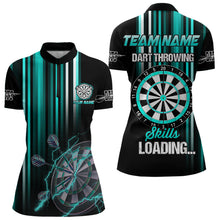 Load image into Gallery viewer, Turquoise Throwing Skills Loading Custom Dart Shirt For Women, Pocket Option TDM3789